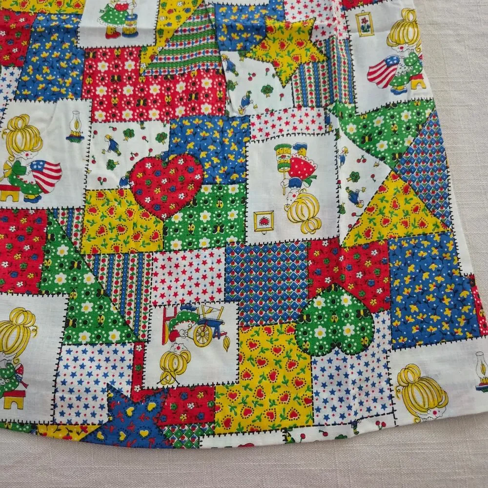 Vintage 70s Patchwork Girl Pattern Dress 4t